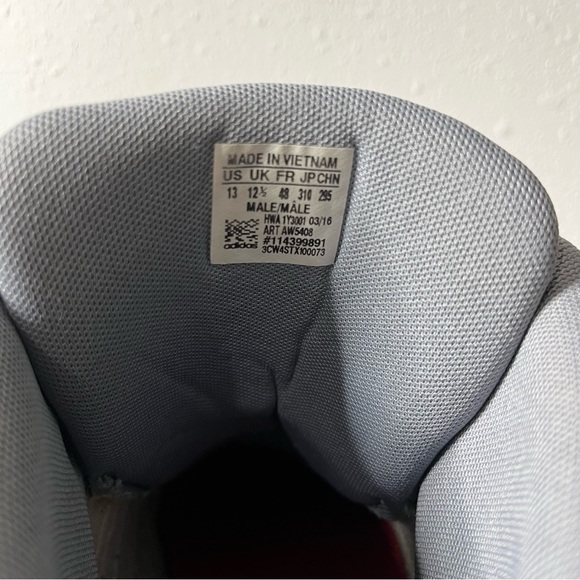 Adidas Neo Raleigh Gray/Red Sneakers w/Suede Upper & Padded Collar—Men's Size 13 - Picture 8 of 10